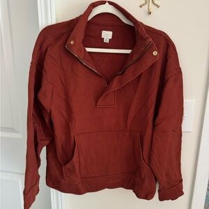 A new day rust quarter zip sweatshirt